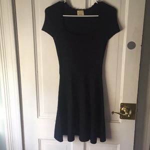 Fit and flare black shimmer dress